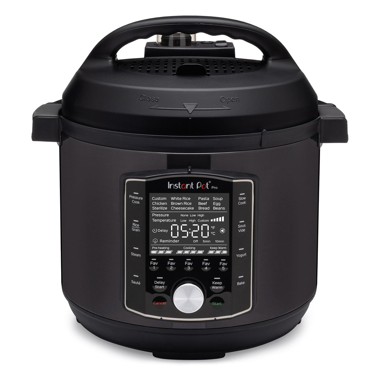 Instant Pot Pro, 5,7L Elektro-Multikocher, 10-in-1 Schnellkochtopf, Schwarz