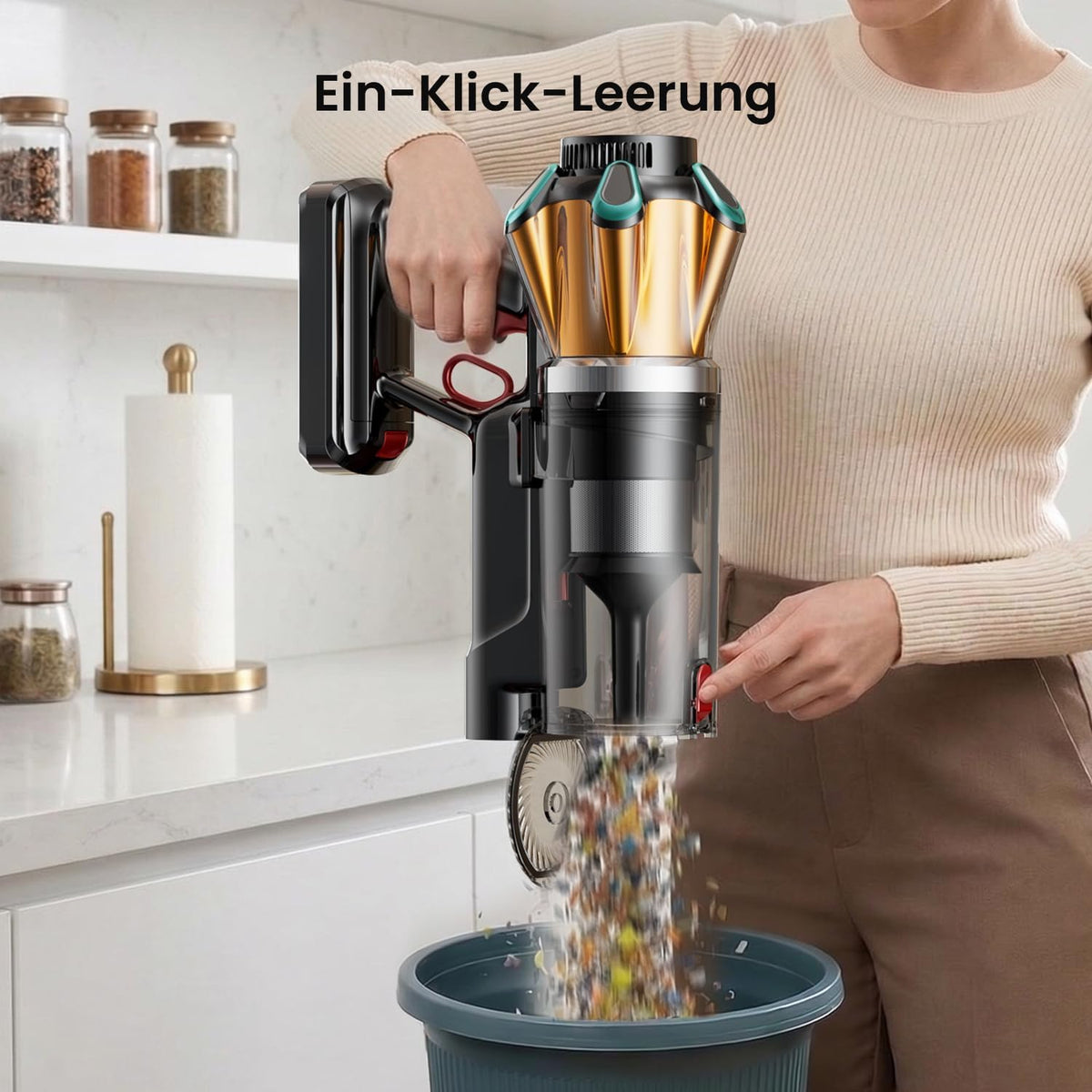 Akku Staubsauger Kabellos 650W/55kPa/70Min mit Hurrikanmodus