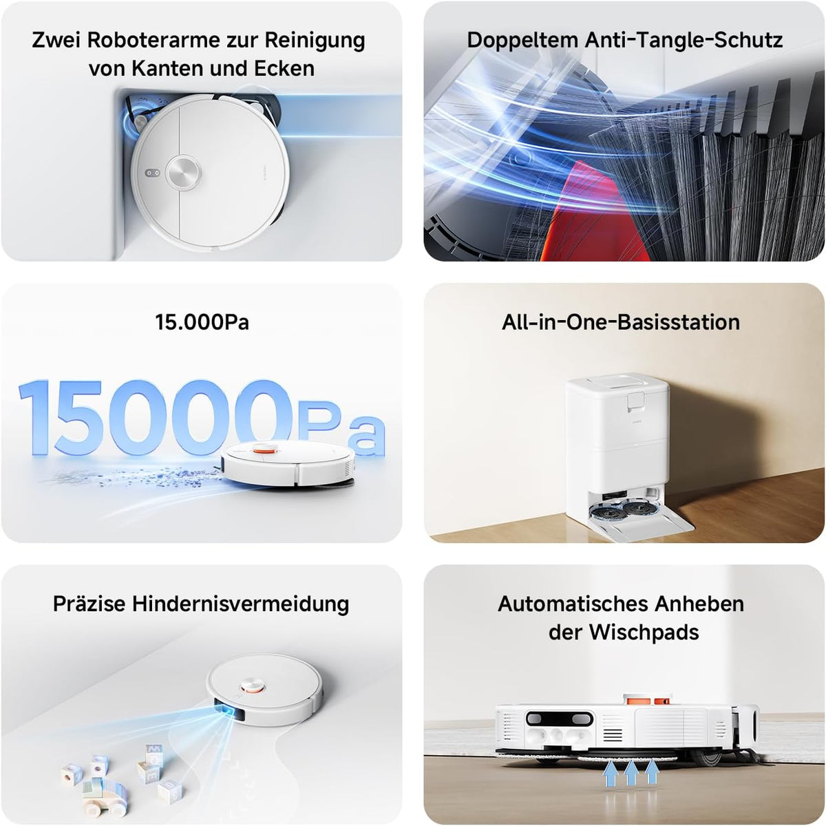 Xiaomi H50 Pro Saugroboter mit Wischfunktion, 15.000 Pa, ausfahrbarer Arm