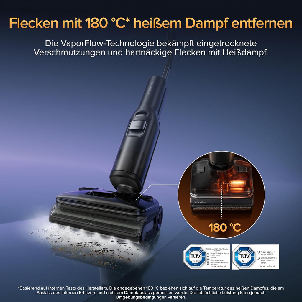roborock F25 Ultra Nass Trockensauger mit Dampf, 180 °C Dampfmopp