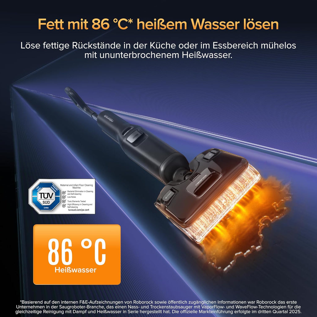 roborock F25 Ultra Nass Trockensauger mit Dampf, 180 °C Dampfmopp