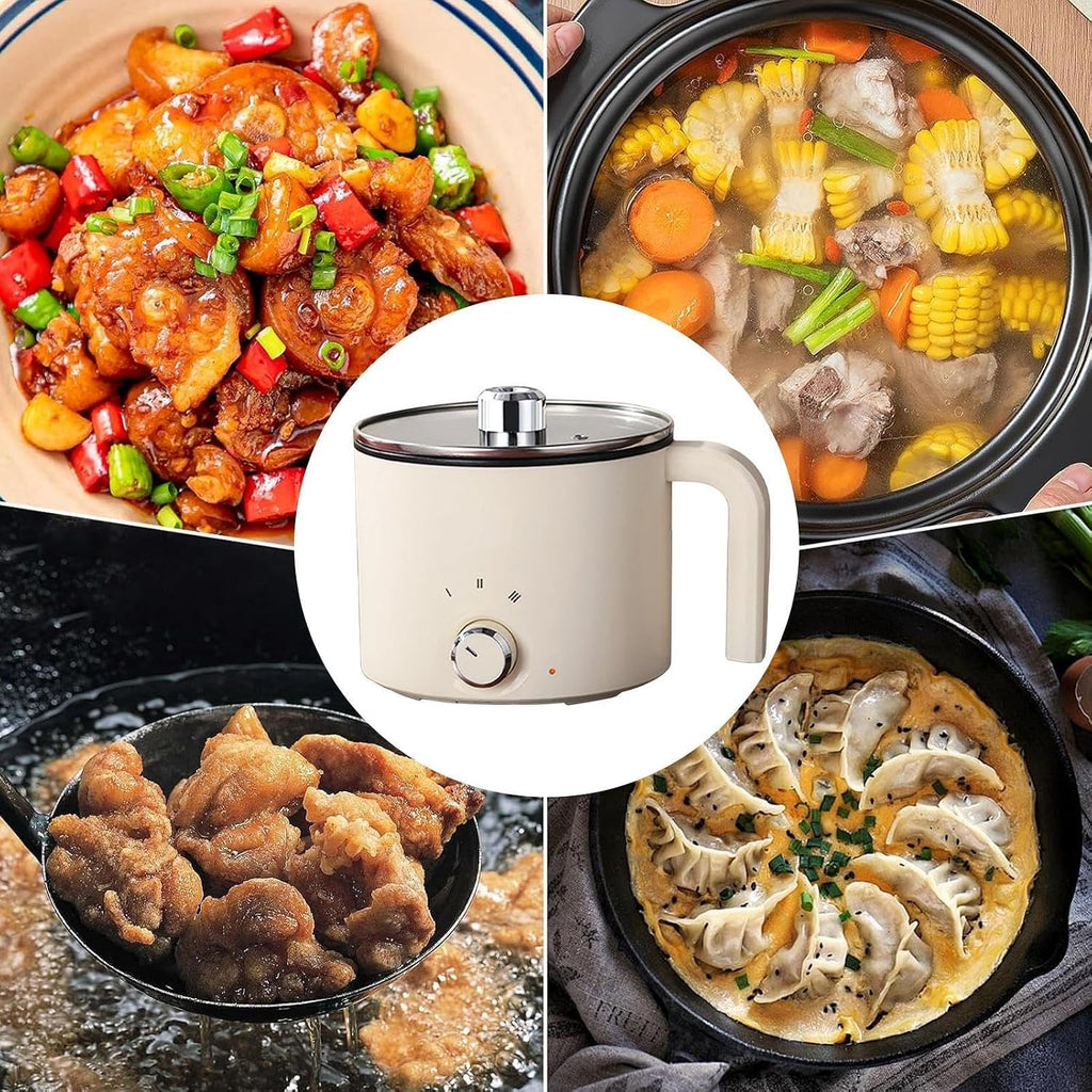 Electric Pot | 7.87 x 7.68 x 6.3 Inch Overheat Protection Cookware | Electric Cooking Pot For Dorm - For College Students Teens Egg Pasta Soup Steak Oatmeal Apartment Dorm