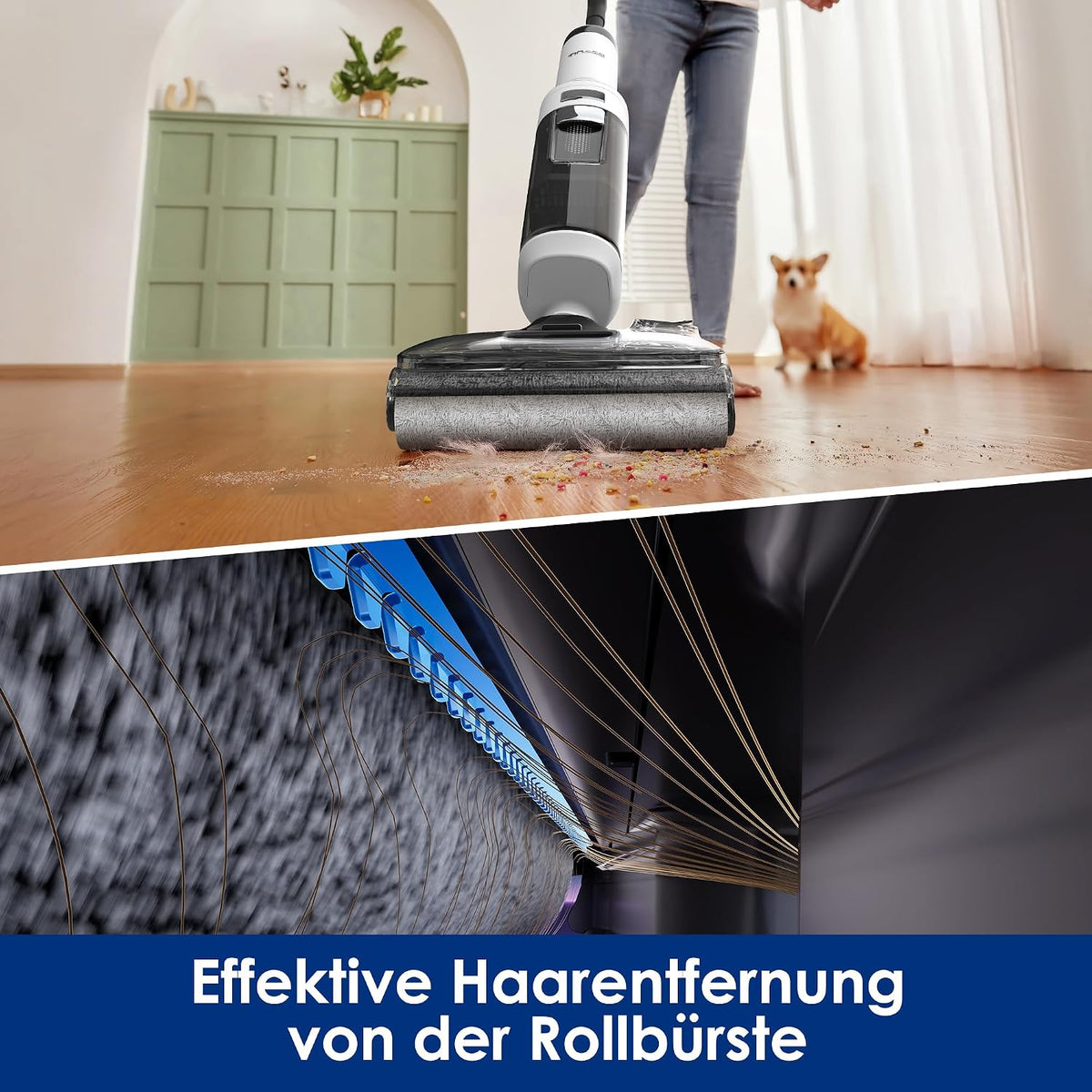 Tineco Floor One Stretch S6 Nass Trockensauger, 20Kpa，180°-Flachdesign