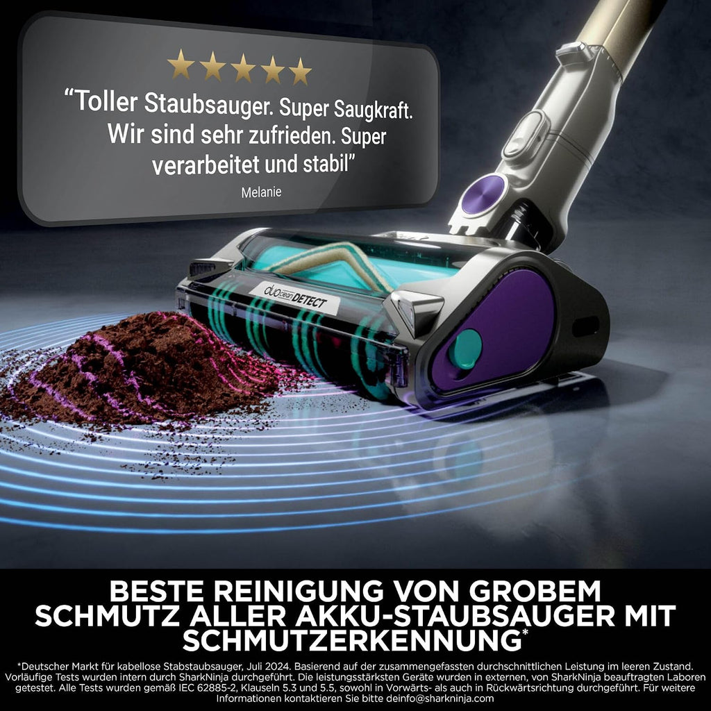 Shark PowerDetect Akku-Staubsauger mit Absaugstation, 70 Min., Weiß/Grau