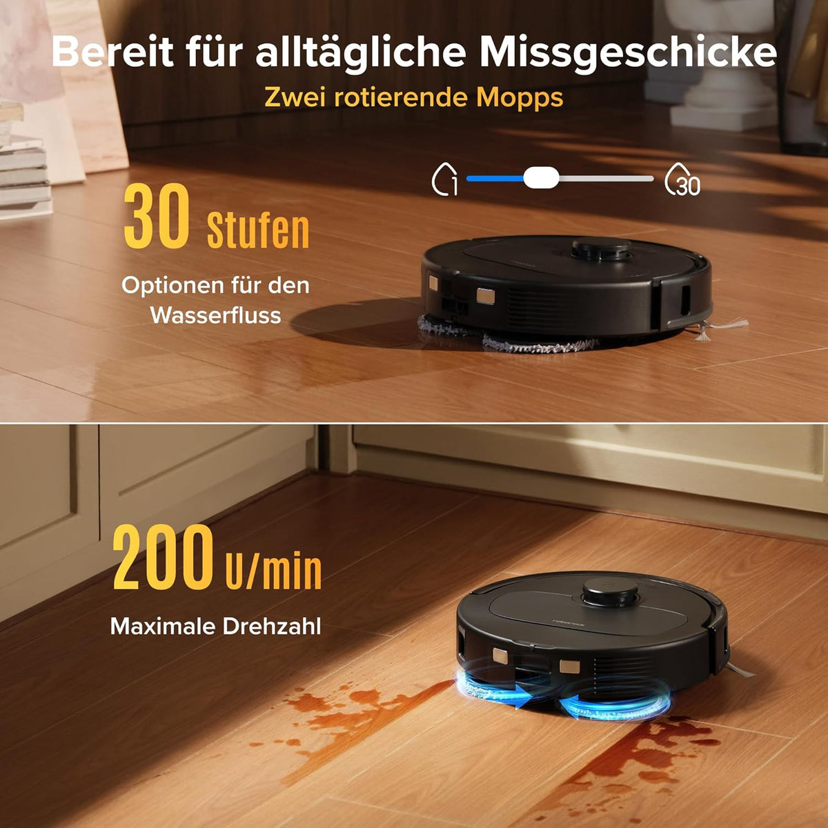 roborock Qrevo S Pro Set Saugroboter mit Wischfunktion, 18.500 Pa Saugkraft
