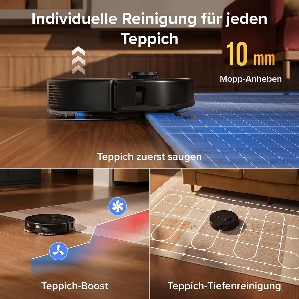 roborock Qrevo S Pro Set Saugroboter mit Wischfunktion, 18.500 Pa Saugkraft