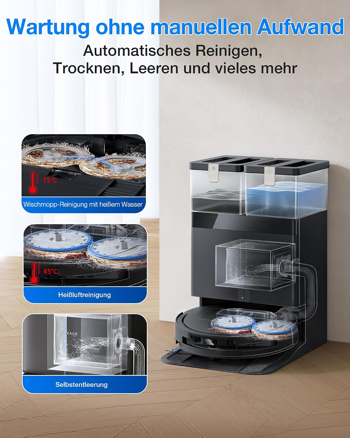 ECOVACS DEEBOT T50 Omni Gen3 Saugroboter, 25.000 Pa