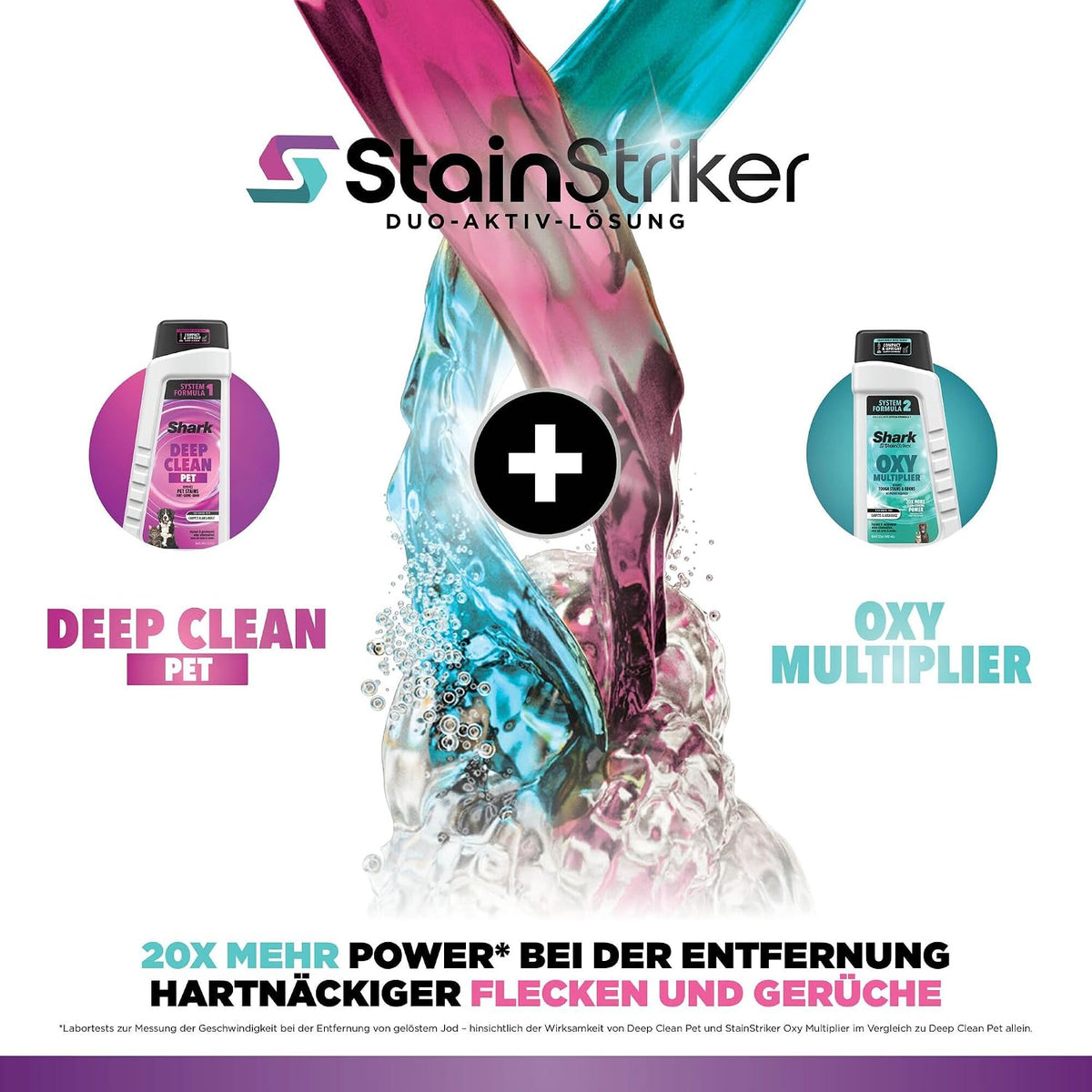 Shark StainStriker HairPro Pet Fleckenreiniger, 450 W Saugkraft, entfernt hartnäckige Flecken, Gerüche und festsitzende Tierhaare, leicht & tragbar, inkl. 4 Aufsätze und 2 Reinigungsmittel PX250EUT