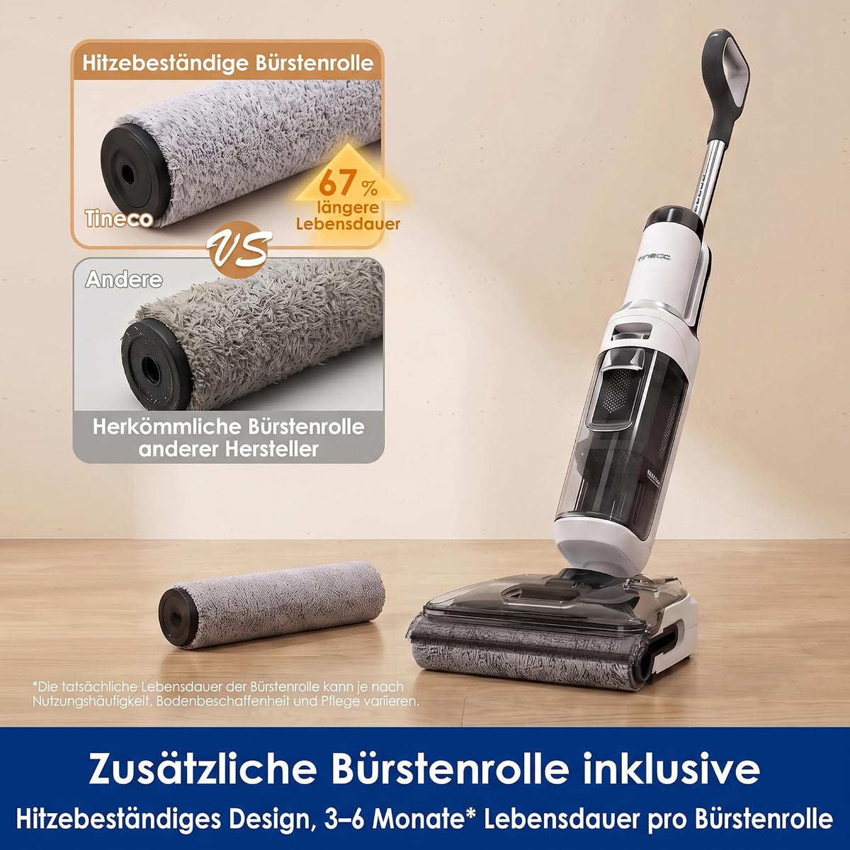 Tineco Floor One Stretch S6 Nass Trockensauger, 20Kpa，180°-Flachdesign