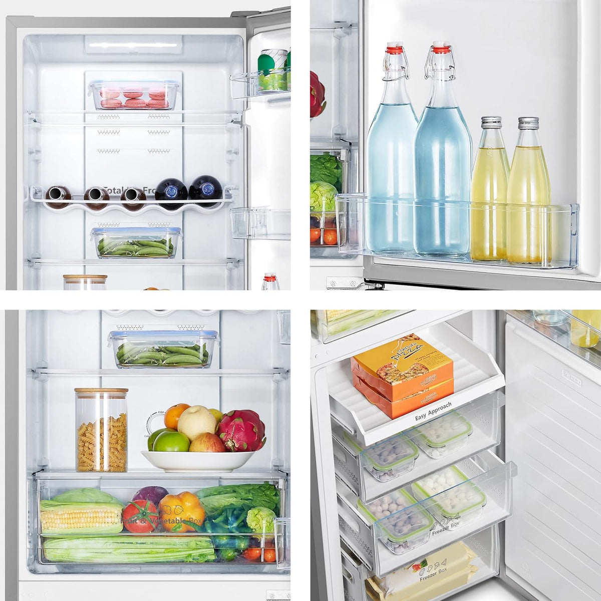 Hisense RB327N4AD2 Kühl-Gefrierkombination/NoFrostPlus/Multiflow 360°/ Flaschenhalter/HolidayMode/FreshZone/ 256L (171+85)/ Essential/BxHxT: 55×182,4×55,7cm/ Silber [Energieklasse E]