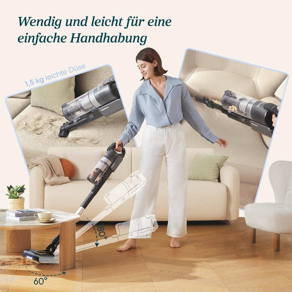 Levoit Akku Staubsauger LVAC 200 MAX, bis 100 m², Anti Tangle, 99,99% HEPA