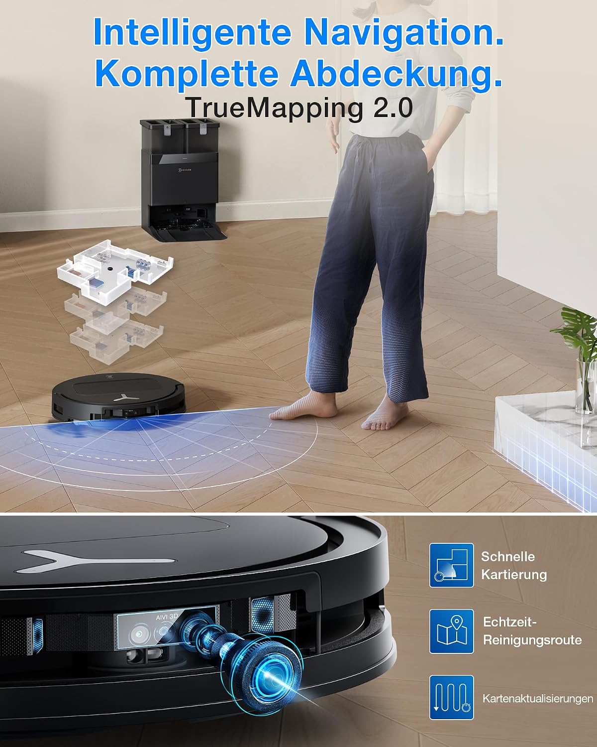 ECOVACS DEEBOT T50 Omni Gen3 Saugroboter, 25.000 Pa