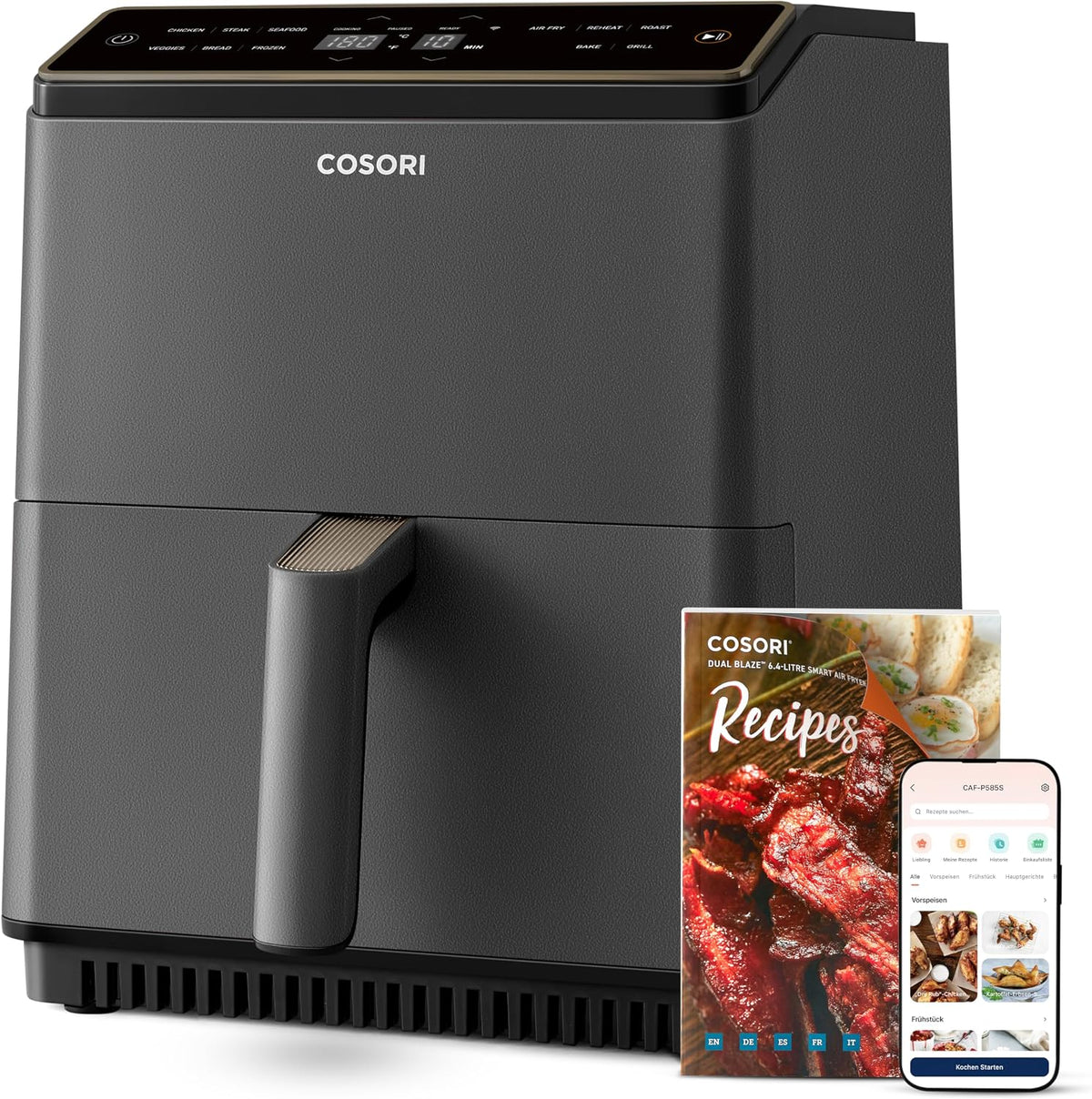 Cosori Airfryer, 11-in-1 6,4L Heißluftfritteuse, Dual Blaze Technologie